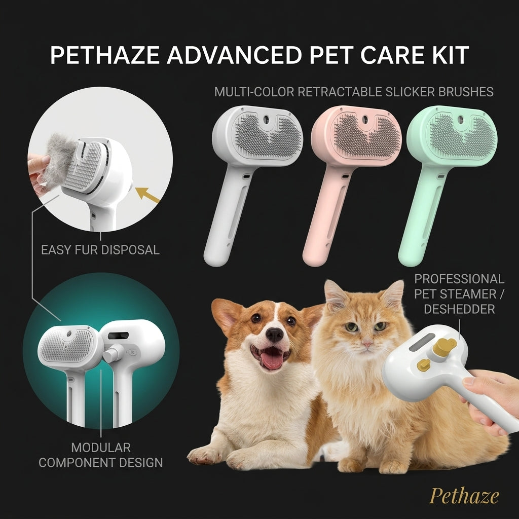 Self-Cleaning Pet Grooming Brush – Removes Loose Fur